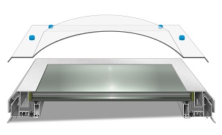 Zasklení ploché s reakcí na oheň, izolační bezpečnostní sklo s tepelnou fólií INTERM TF